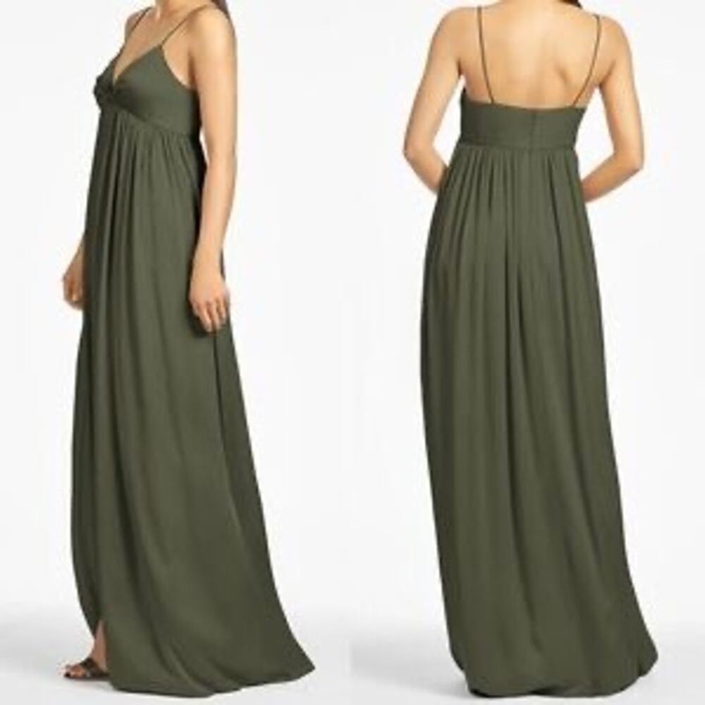 SACHIN + BABI - NWT- JESSICA‎ GOWN-EMPIRE WAIST SEAM- MOSS GREEN SZ:14 RET$285